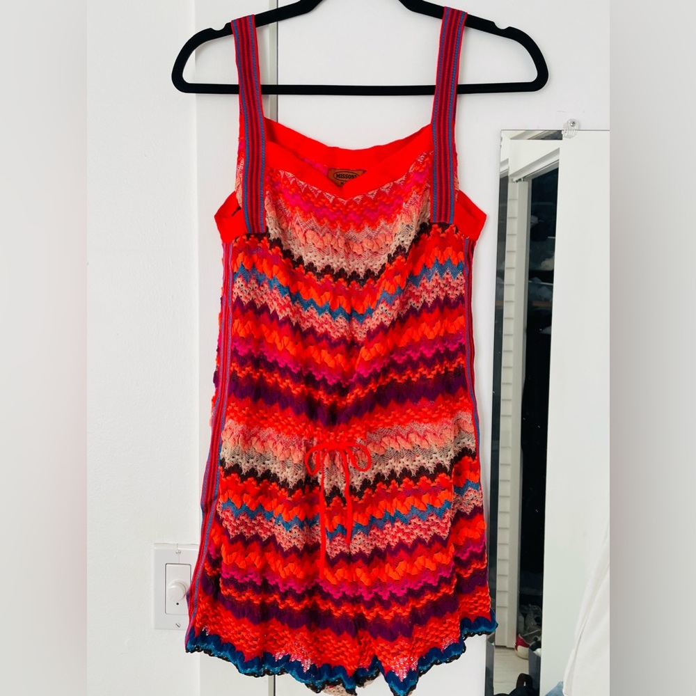 Missoni orange red blue romper size Medium